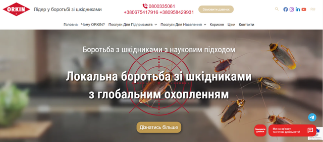 уничтожение тараканов