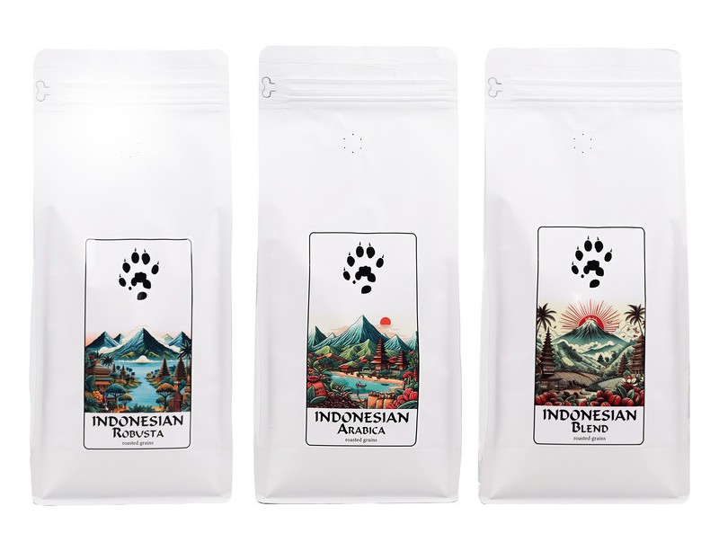 Купити каву в зернах Індонезія, Арабіка, Робуста та Бленд